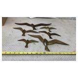 Three Flying Bird Brass Wall Ornament Mid Century