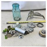 Ball Ideal Blue Mason Jar Bicentennial Eagle Wire