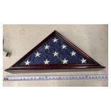 Cherry-finished wooden memorial flag case