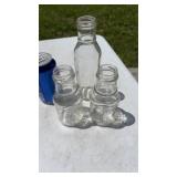 Vtg Clear Glass Dairy Bottles