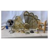 Tote W/ Lid & T-bar display stand, Brass Folding