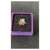 Native American-style Zuni ring, featuring a