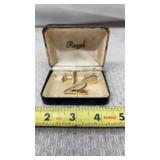Royal branded cufflink and tie bar set,