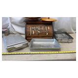 Bread Box, Aluminum Baking Pans, Wooden Lazy