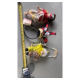 Vtg clown marionette featuring a porcelain face