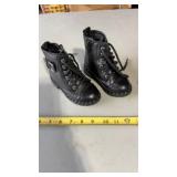 Wonder Nation black faux leather combat boots for
