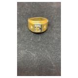 18k Gold Electroplated signet ring featuring the
