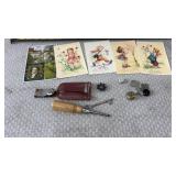 Vtg Postcards including Bonne Fete, Skeleton Key