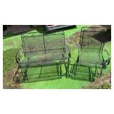 Wrought iron glider bench And Chair
