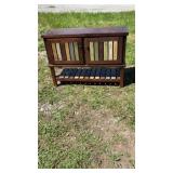 Rustic Console Table in a brown finish featuring