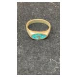 Navajo Sterling Silver Ring with ring with inlaid