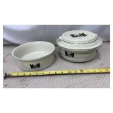 1930s-1940s Hall China Company covered casserole