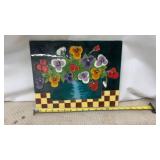 Raised Ceramic Picture Of Beautiful Posies