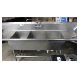 3 Bay Sink 95in/35in/30in