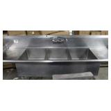 3 Bay Sink 93in/38in/30in