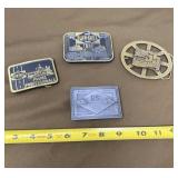 Brass and Pewter Blaw-Knox Belt Buckles