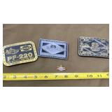 Blaw Knox Brass and Pewter Belt Buckles with Pin