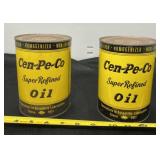 Cen-Pe-Co Full Quart Super Refined Cans