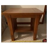 Solid Oak Mission Style End Table with Slatted