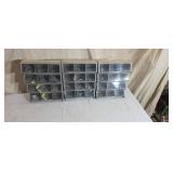 Three Plastic Organizers Full of Hardware