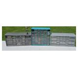 3 Plastic Parts Cabinets with Contents