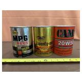 Vintage Motor Oil Cans MPG is Full Others are