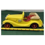 Red and Yellow Old Style Car Wooden