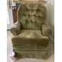 Lazy Boy Green Velvet Tufted Swivel Armchair