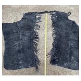 Black Suede Chaps Measured 40.5 Inches long and