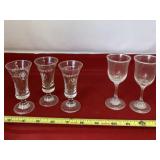 Crystal Cordial Bavarian Liquor Glasses with