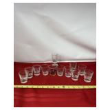 Vintage 2 Ounce White Line Shot Glasses,