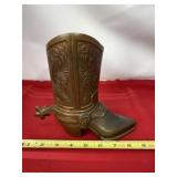 Brass Cowboy Boot with Spur Decor