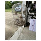 Bird Cage and Fake Birds in Nests