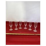 Clear Glass Stemmed 4 Inch Tall Shot Glasses.