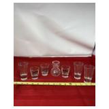 Jack Daniels and Clear Shot Glasses.