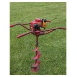 Gas Powered Post Hole Auger 7" Runs