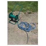 Hose Reel Missing One Wheel and Garden Hose