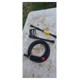 New pressure washer hose and spray one