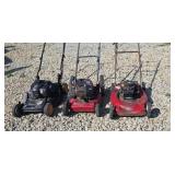 3  push mowers for parts or repair