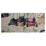 Three push mowers for parts or repair