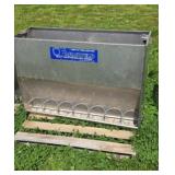42"W X 29 1/2" T stainless steel sow feeder.