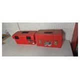 Two plastic tool boxes