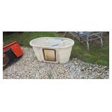 53" poly water trough with drinker