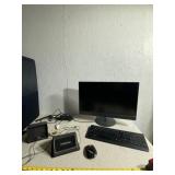 24 inch Lenovo monitor, keyboard, radio and