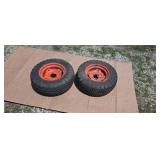 Rear tires for a case riding lawn mower