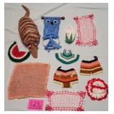 Vintage Crocheted Kitchen Items, Crocheted