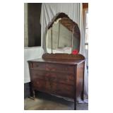 Vintage Art Deco Lowboy Wood Dresser with