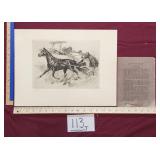 Vintage "Dan Patch" original etching by R.H.