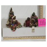 Two Grandeur Noel Collectible Bear Hand Painted