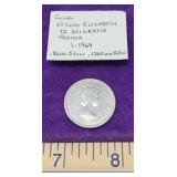 1964 Canada 25 cent 80% Silver Coin - 5.83g